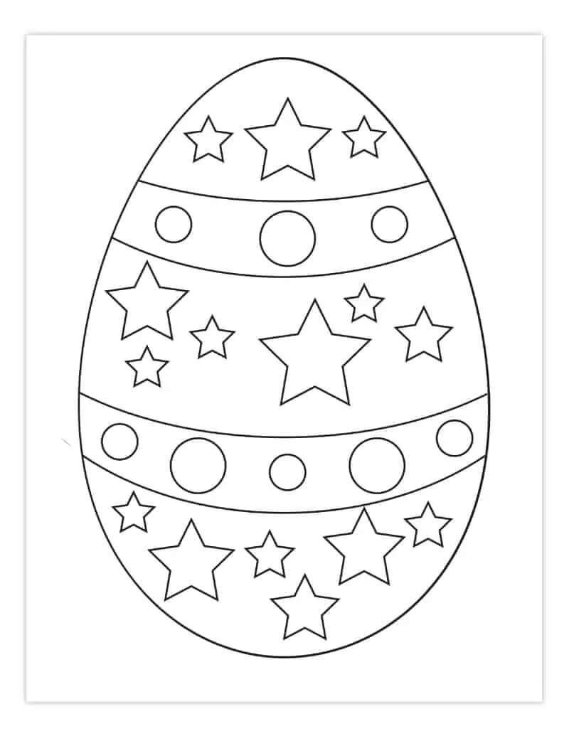 Dibujo de Huevo Bonito de Pascua para Colorear y Imprimir