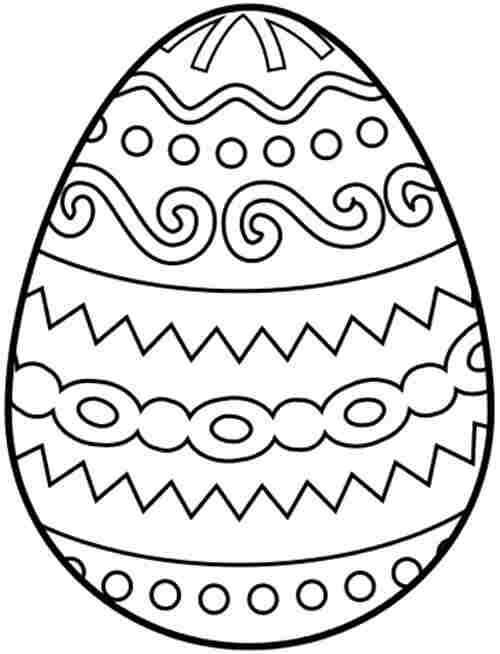 Dibujo de Huevo de Pascua Basíco para Colorear y Imprimir
