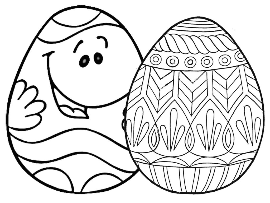 Dibujo de Huevo de Pascua de Diversión y Huevo de Pascua Mándala para Colorear y Imprimir