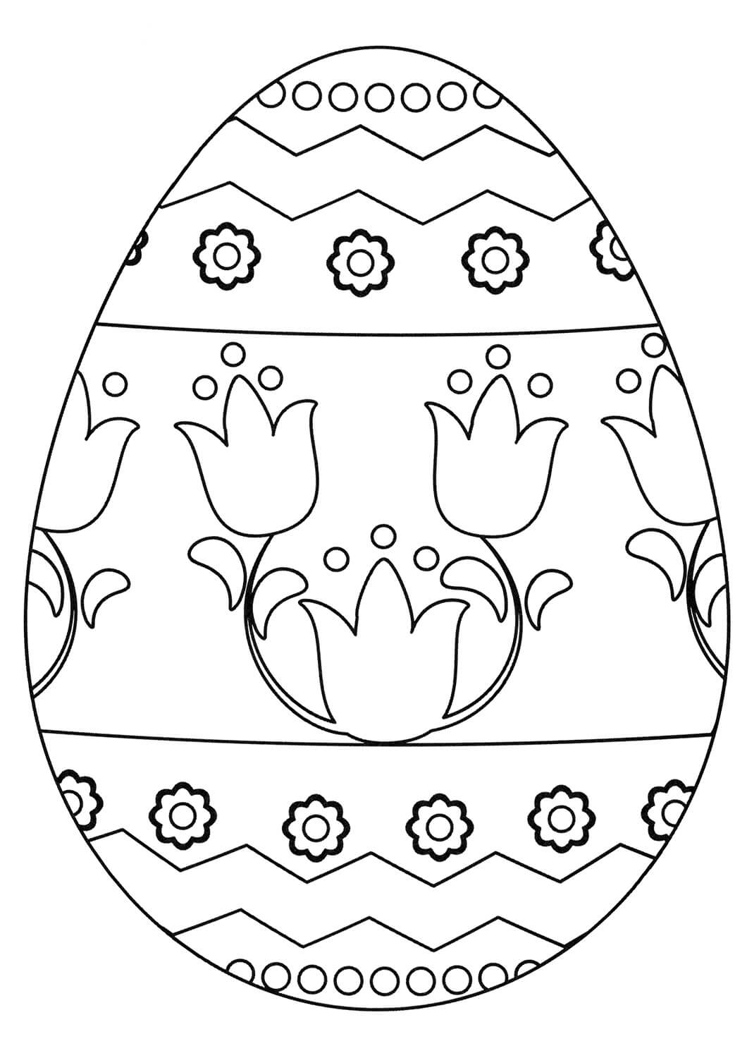 Dibujo de Huevo de Pascua Perfecto para Colorear y Imprimir