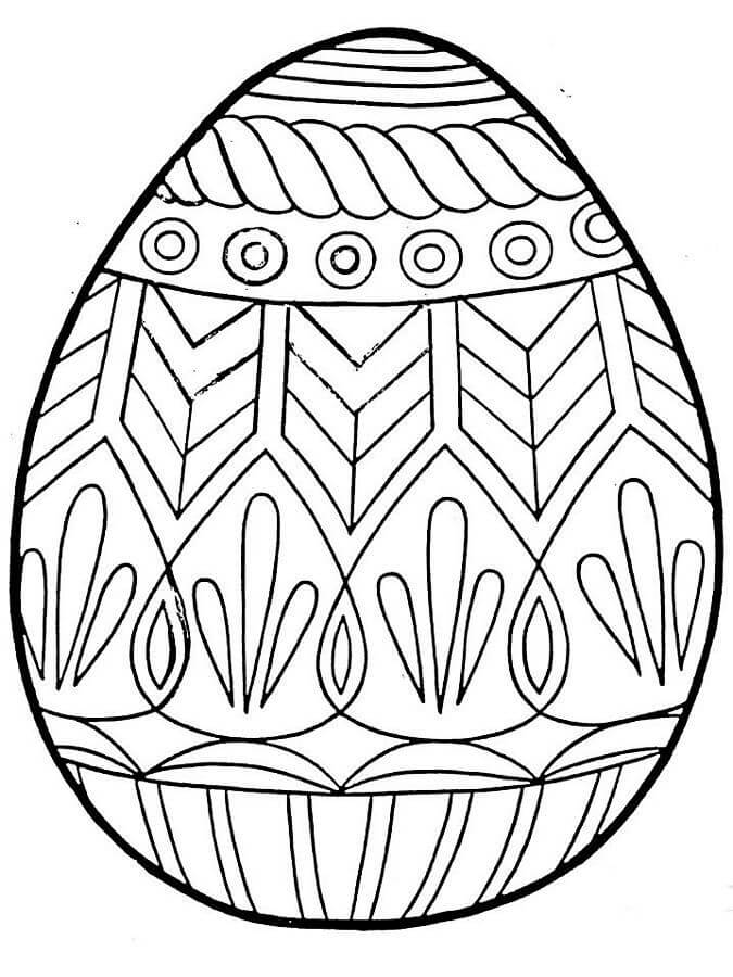 Dibujo de Huevo de Pascua Simple para Colorear y Imprimir