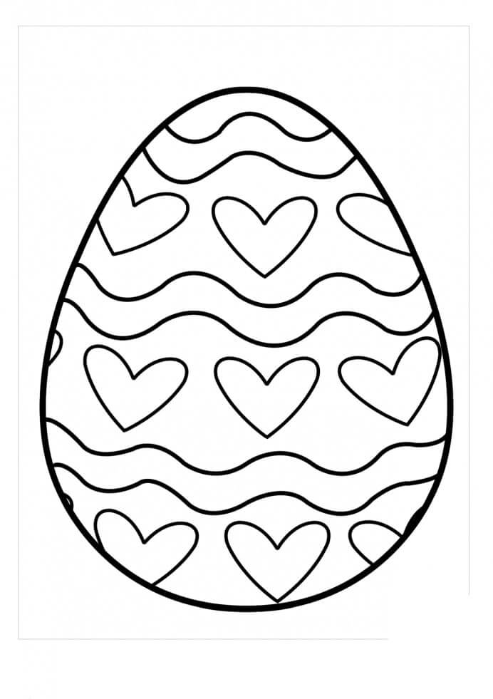 Dibujo de Huevos de Pascua Normales para Colorear y Imprimir