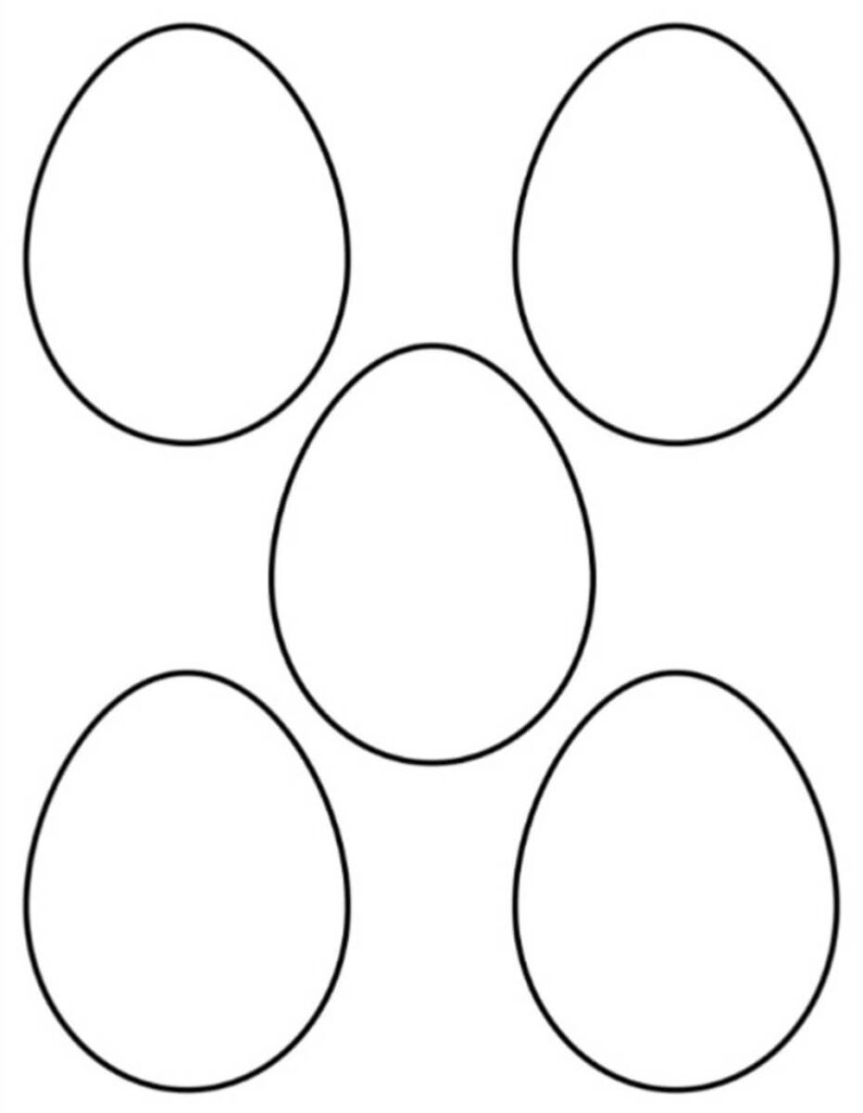 Dibujo Cinco Huevos Basicos Para Colorear