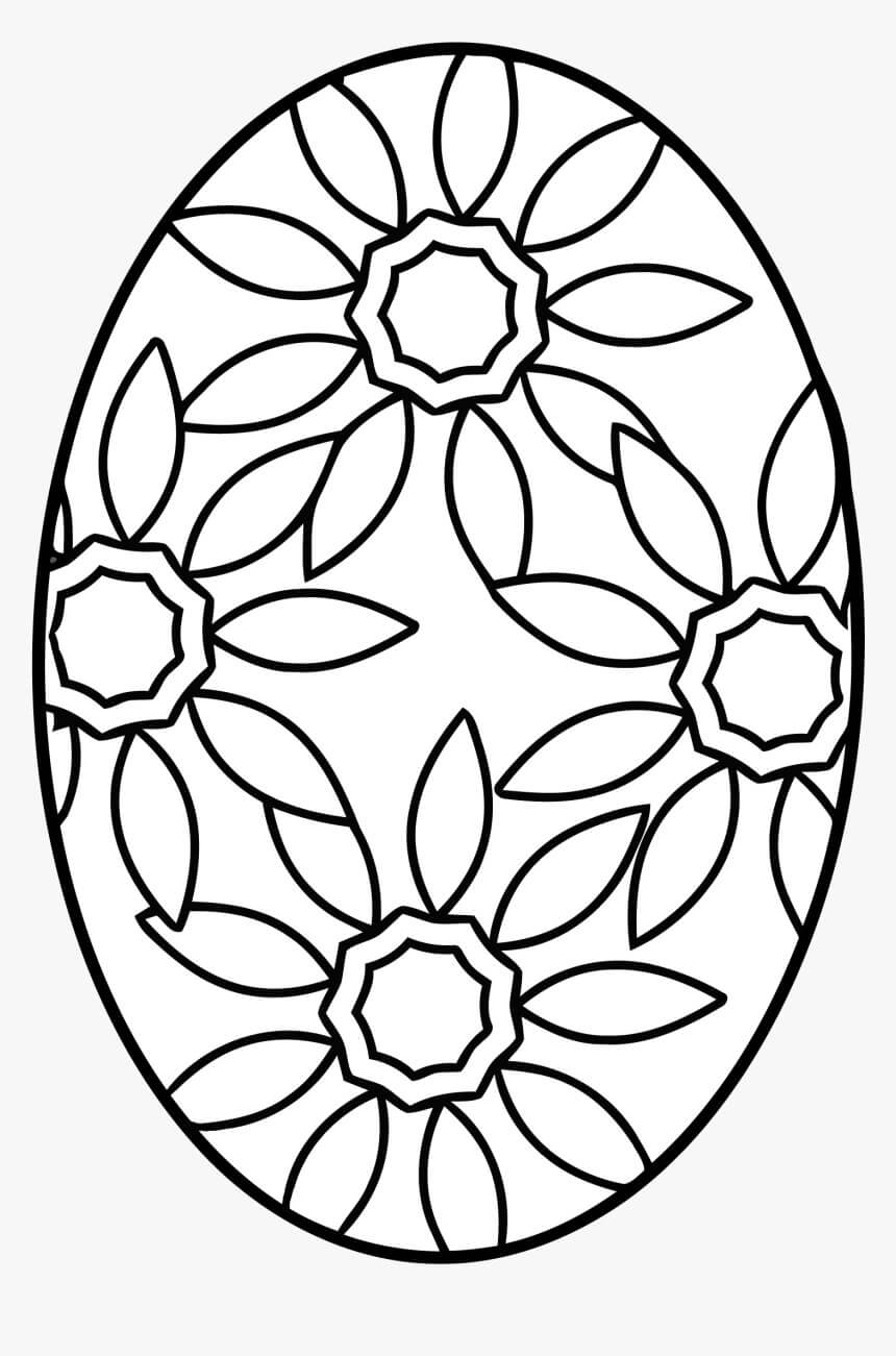 dibujo dibujo de flores en la superficie del hhuevo para colorear