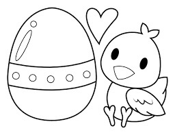dibujo huevo de amor de pollito para colorear