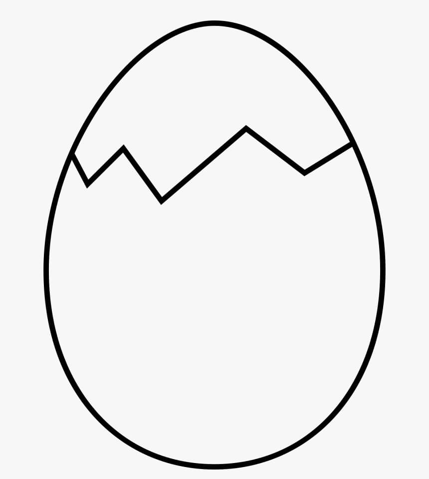 dibujo huevo roto para colorear