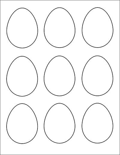 dibujo nueve huevos de pascua para colorear