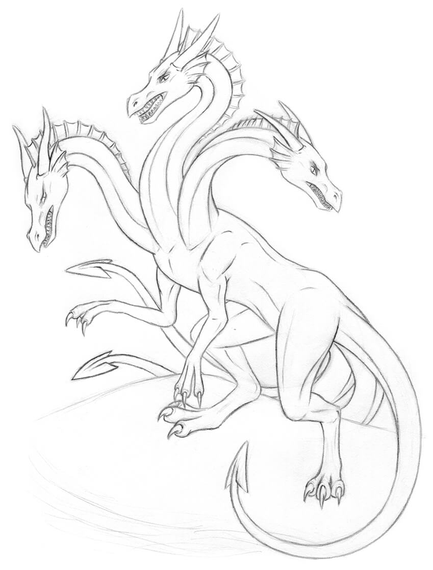 Dibujo de Dibujo a Mano de Hidra para Colorear y Imprimir