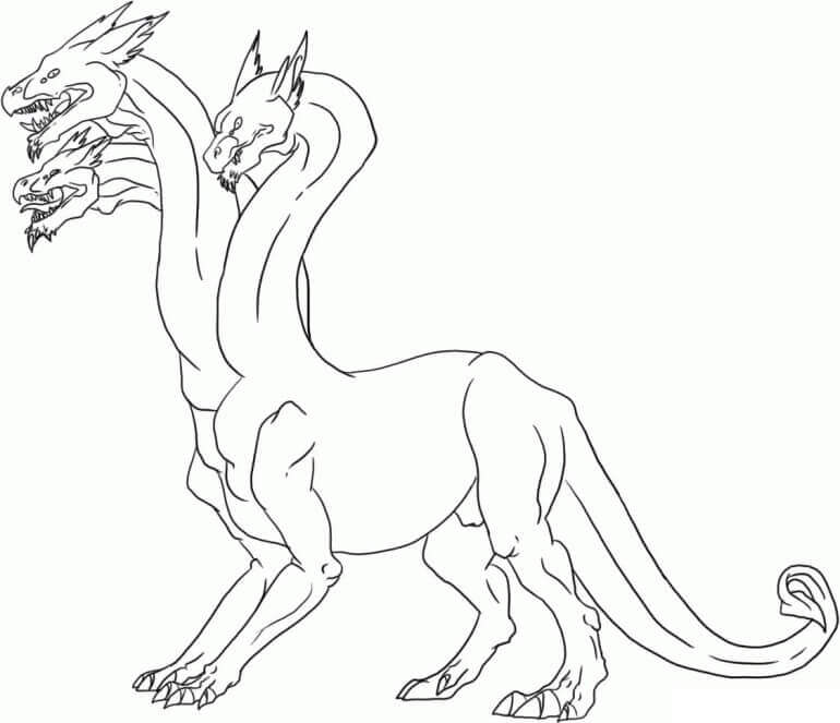 Dibujo de Impresionante Hidra para Colorear y Imprimir