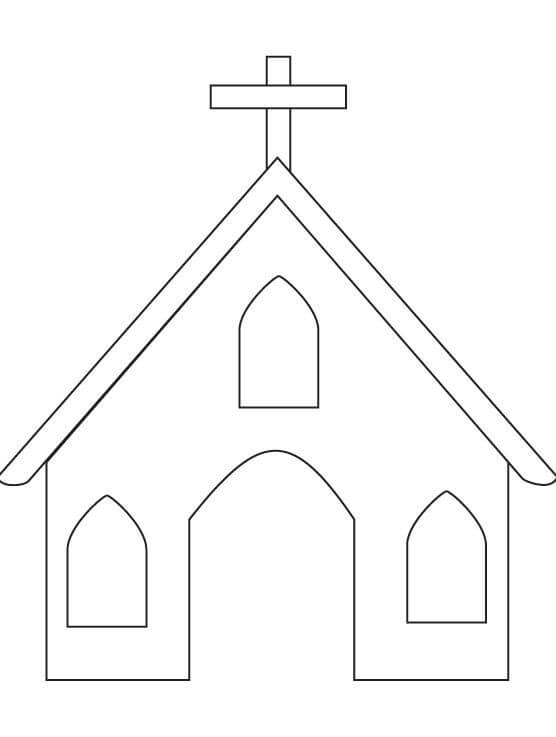 Dibujo de Gran Iglesia para Colorear y Imprimir