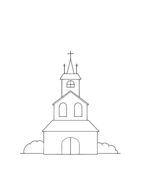 Dibujo de Mi Iglesia para Colorear y Imprimir