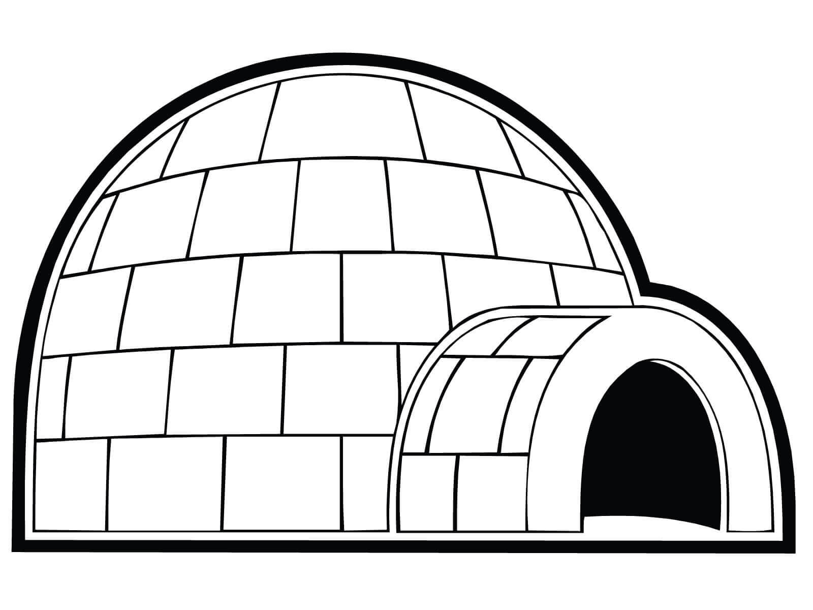 Dibujo de Bonito Iglu para Colorear y Imprimir