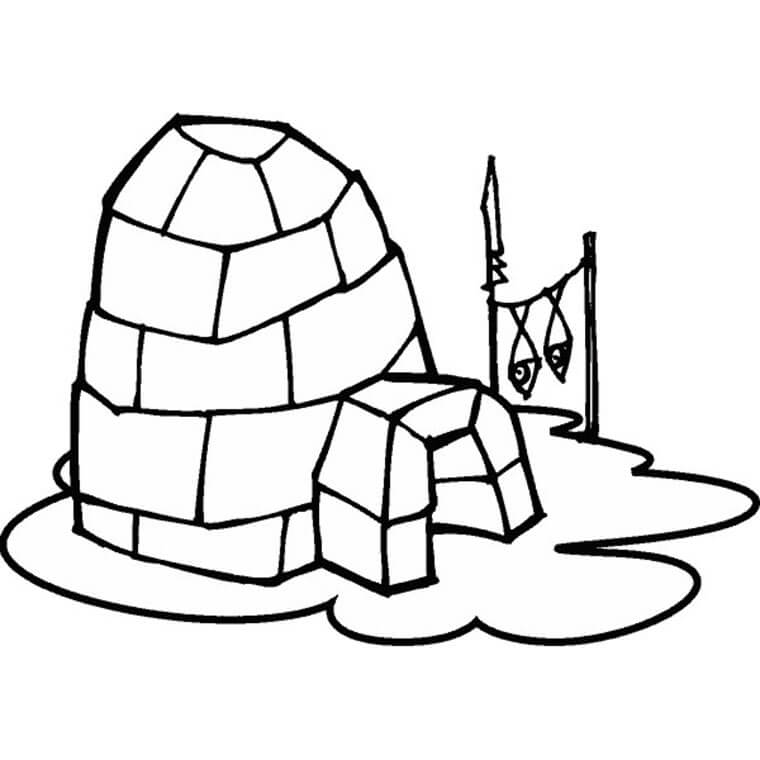 Dibujo de Dibujo Iglu para Colorear y Imprimir