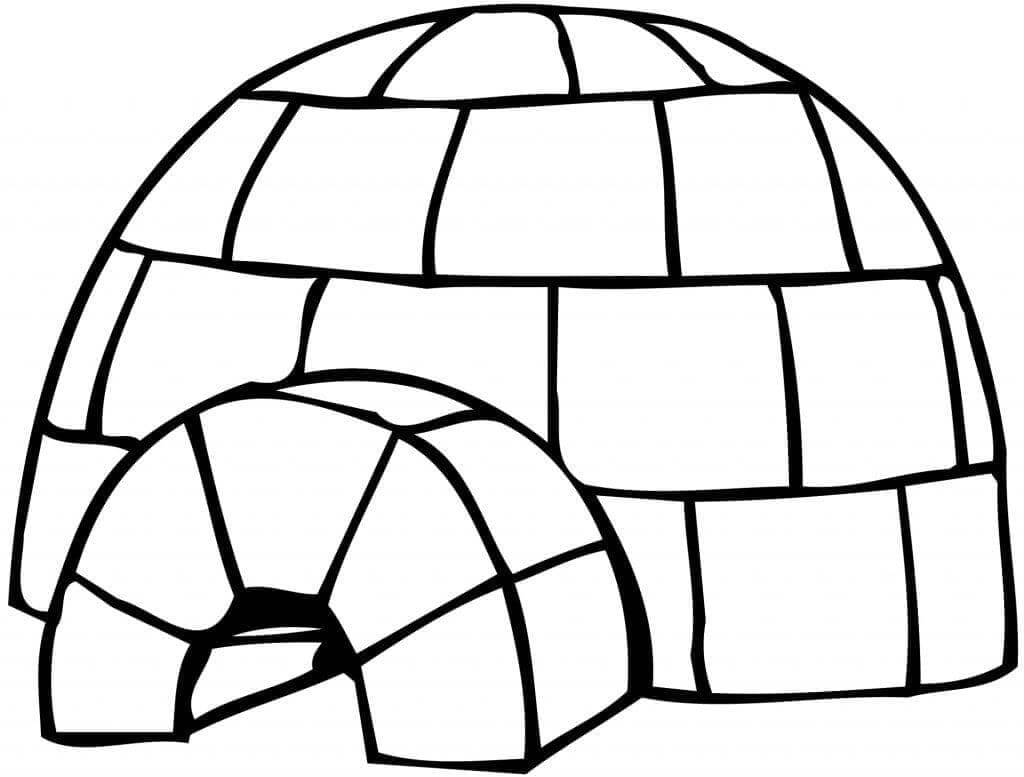Dibujo de Iglu Basíco para Colorear y Imprimir