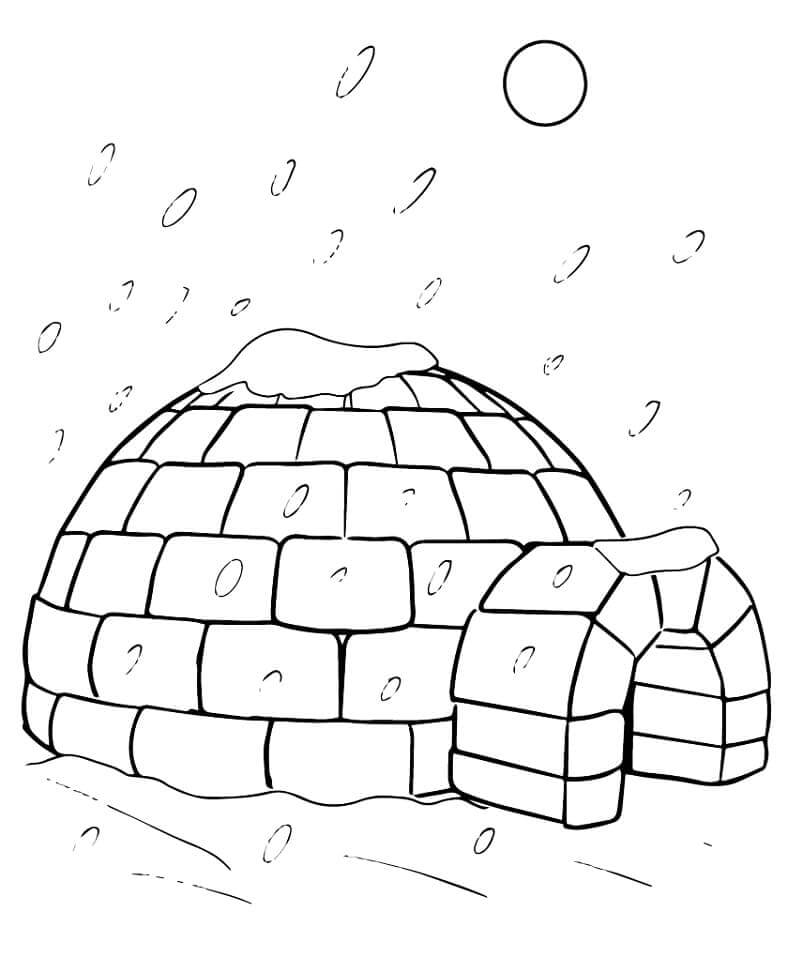 Dibujo de Iglu Gratis para Colorear y Imprimir