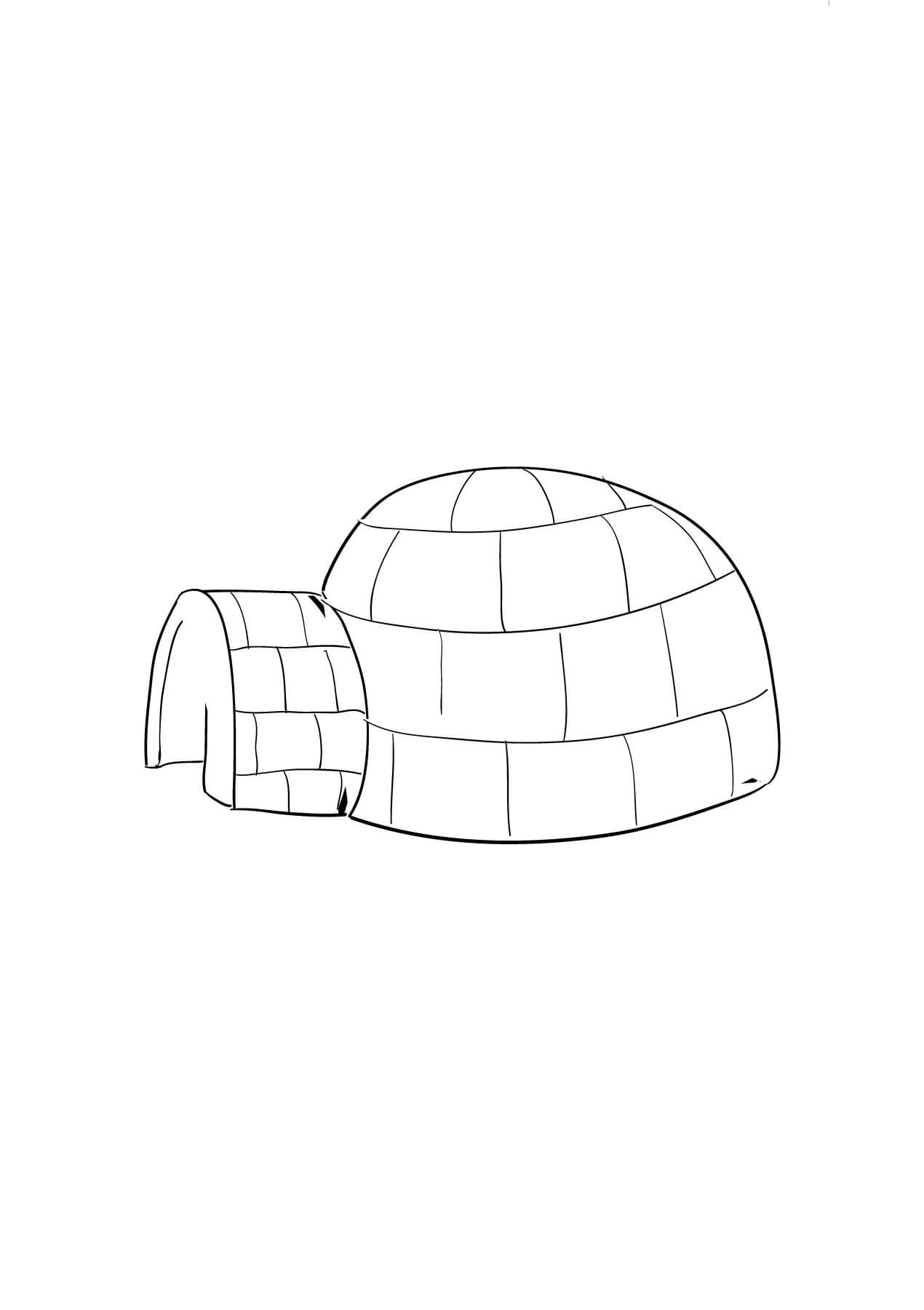Dibujo de Iglu Imprimible para Colorear y Imprimir