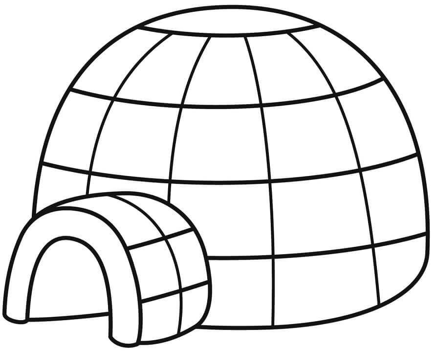 Dibujo de Iglu Normal para Colorear y Imprimir