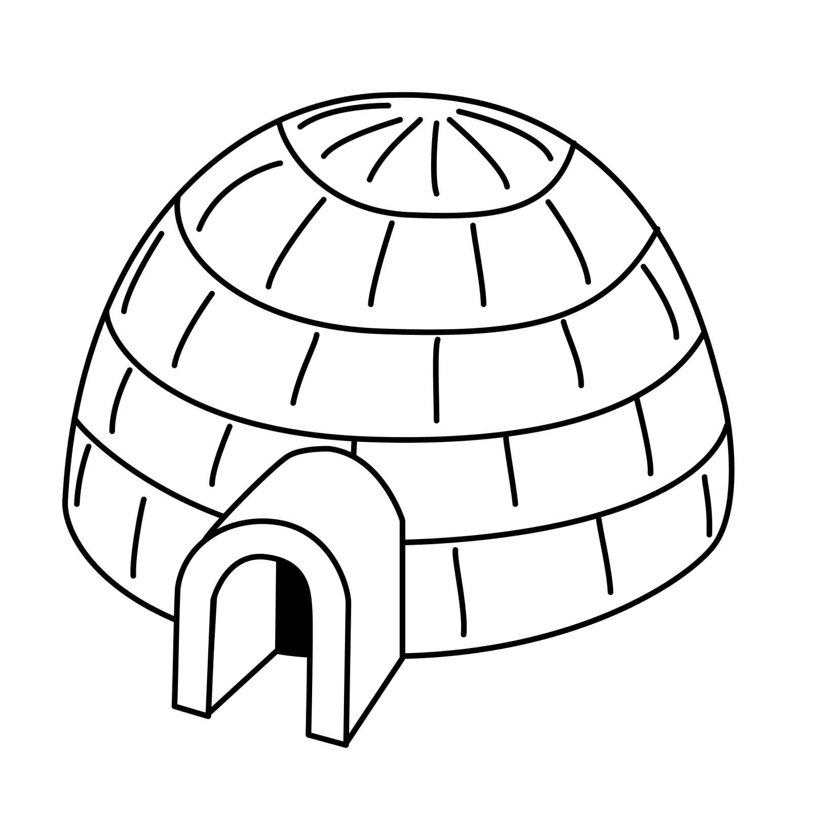 Dibujo de Iglu Perfecto para Colorear y Imprimir