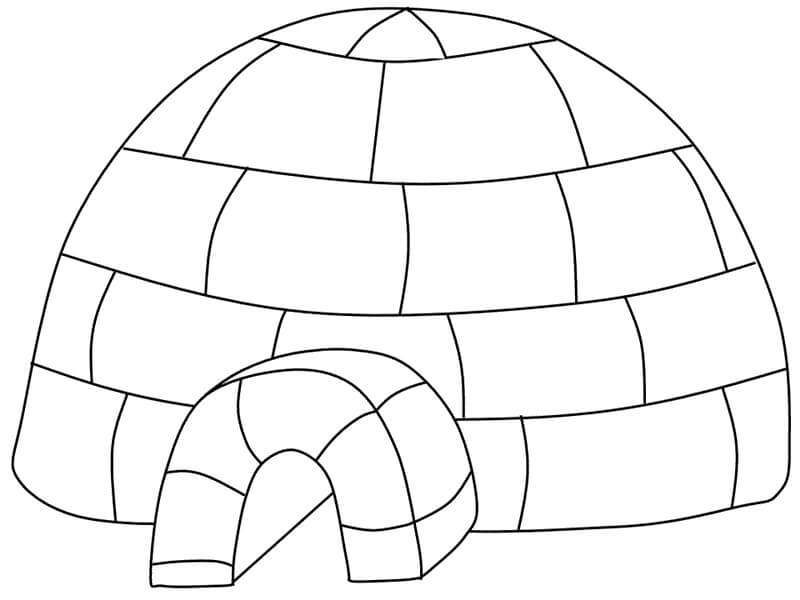 Dibujo de Iglu Sencillo para Colorear y Imprimir