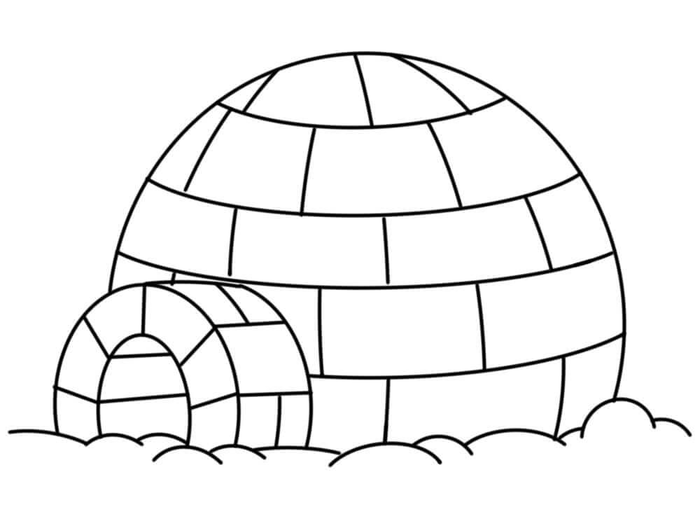 Dibujo de Impresionante Iglu para Colorear y Imprimir