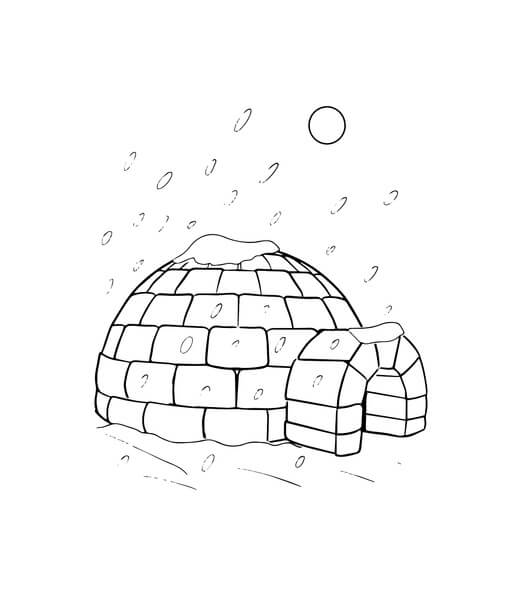 Dibujo de Increíble Iglu para Colorear y Imprimir