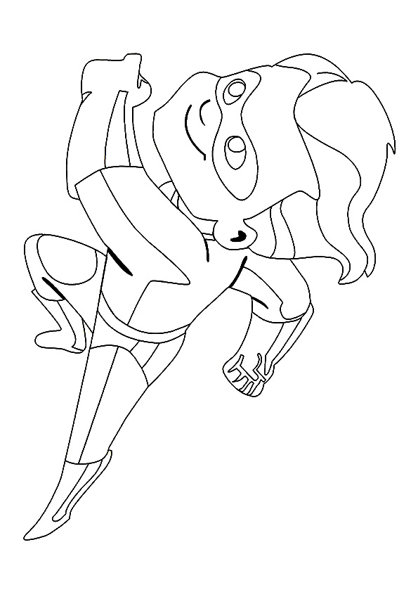 Dibujo de El Dash Parr Corriendo a Toda Velocidad para Colorear y Imprimir
