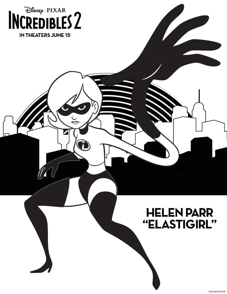 Dibujo de Elastigirl En Increíbles 2 para Colorear y Imprimir