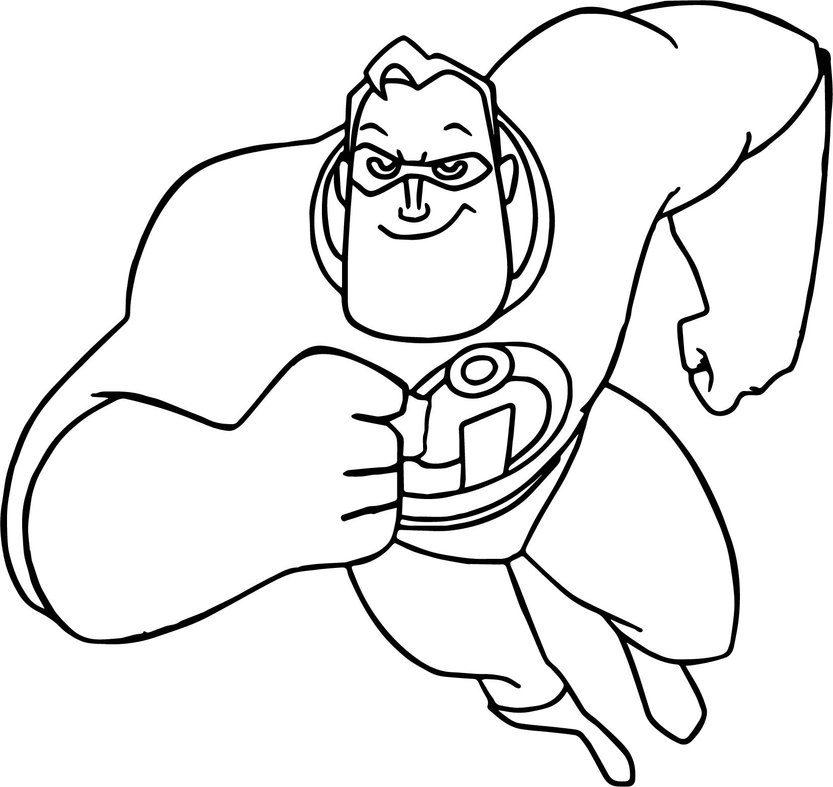 Dibujo de Fuerte Sr Increíble para Colorear y Imprimir
