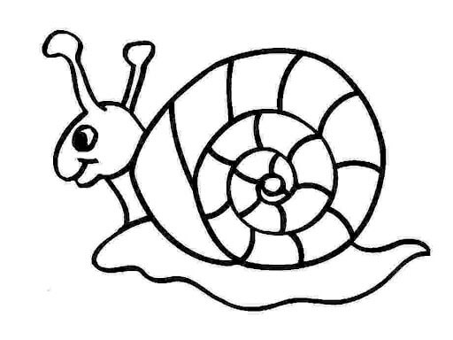 Dibujo de Caracol Sonriente para Colorear y Imprimir