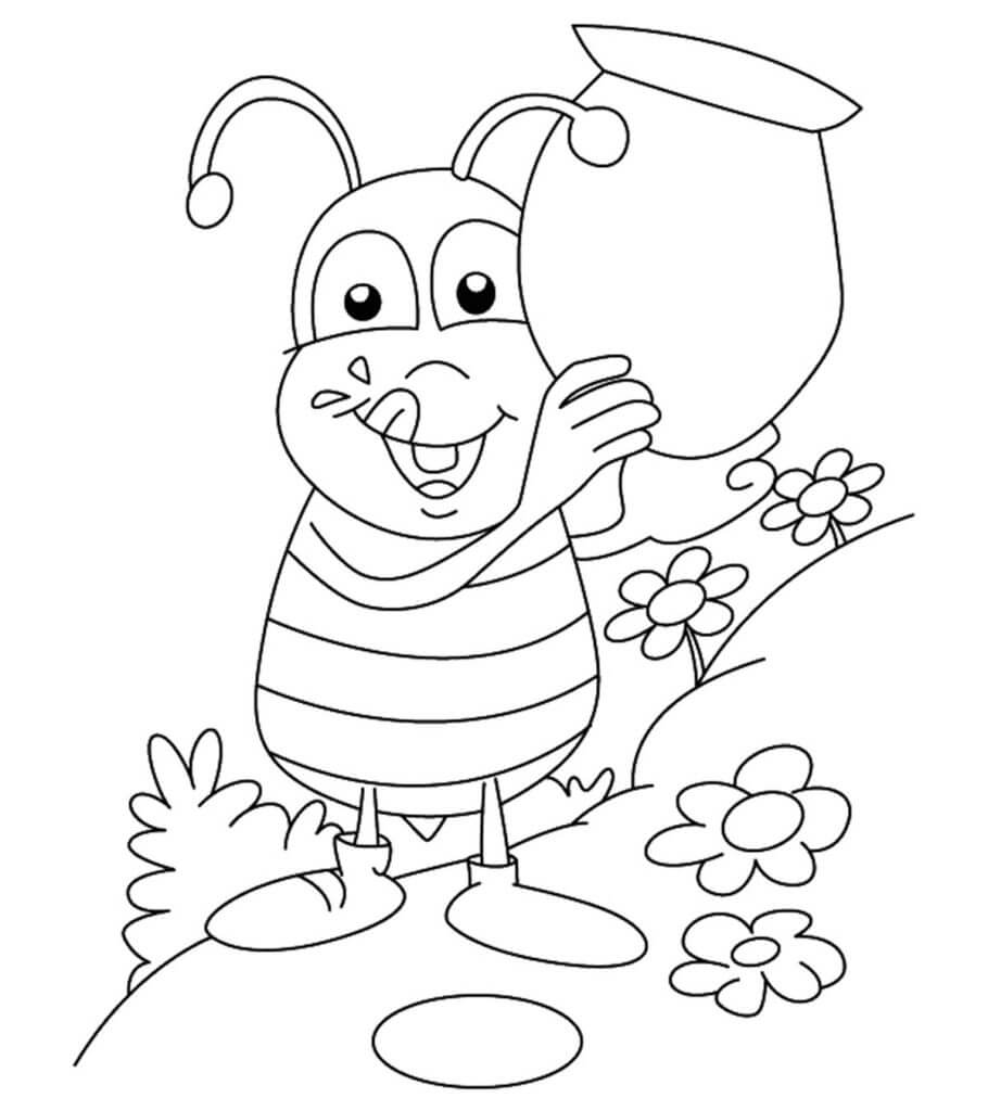 Dibujo de Comer Insectos para Colorear y Imprimir
