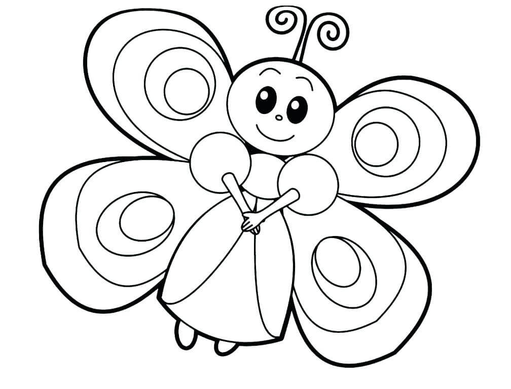 Dibujo de Mariposa de Hadas para Colorear y Imprimir