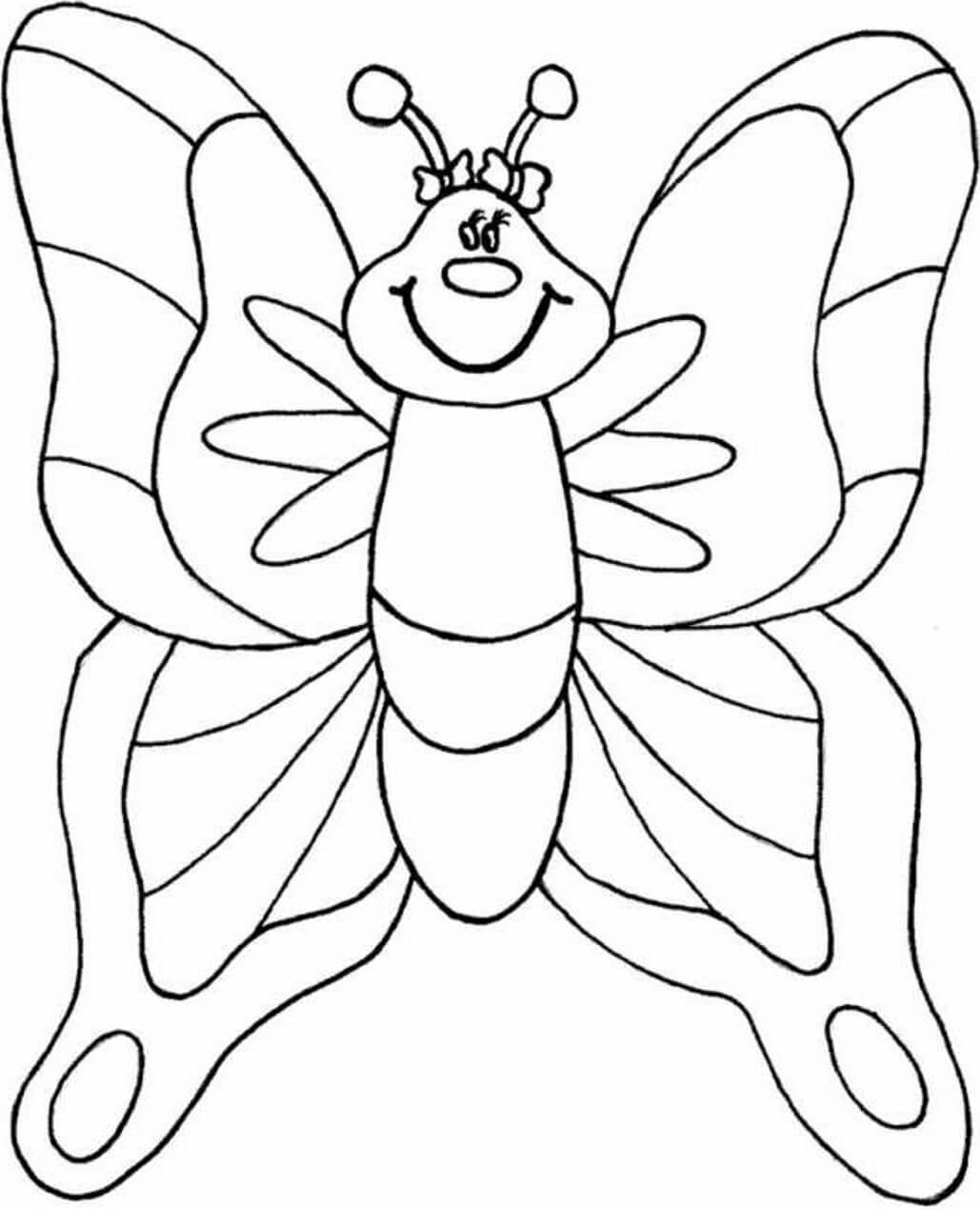 Dibujo de Mariposa para Niños En Edad Preescolar para Colorear y Imprimir