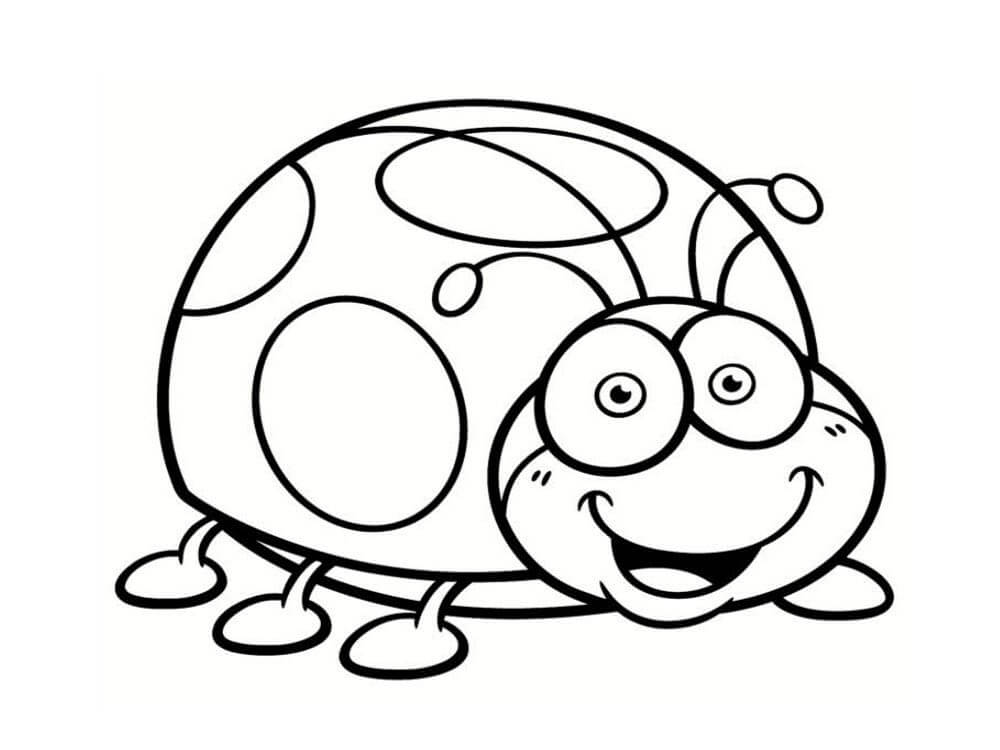 Dibujo de Mariquita Divertida para Colorear y Imprimir