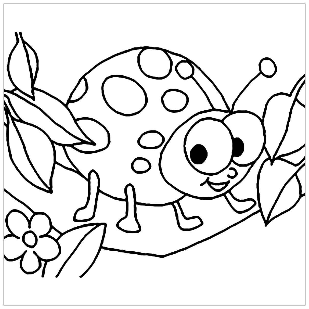 Dibujo de Mariquita Linda para Colorear y Imprimir