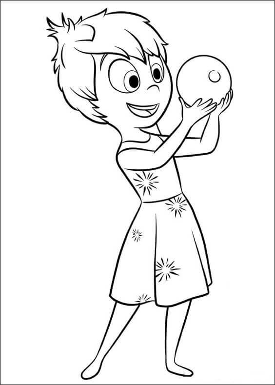 Dibujo de Alegría Con Pelota para Colorear y Imprimir
