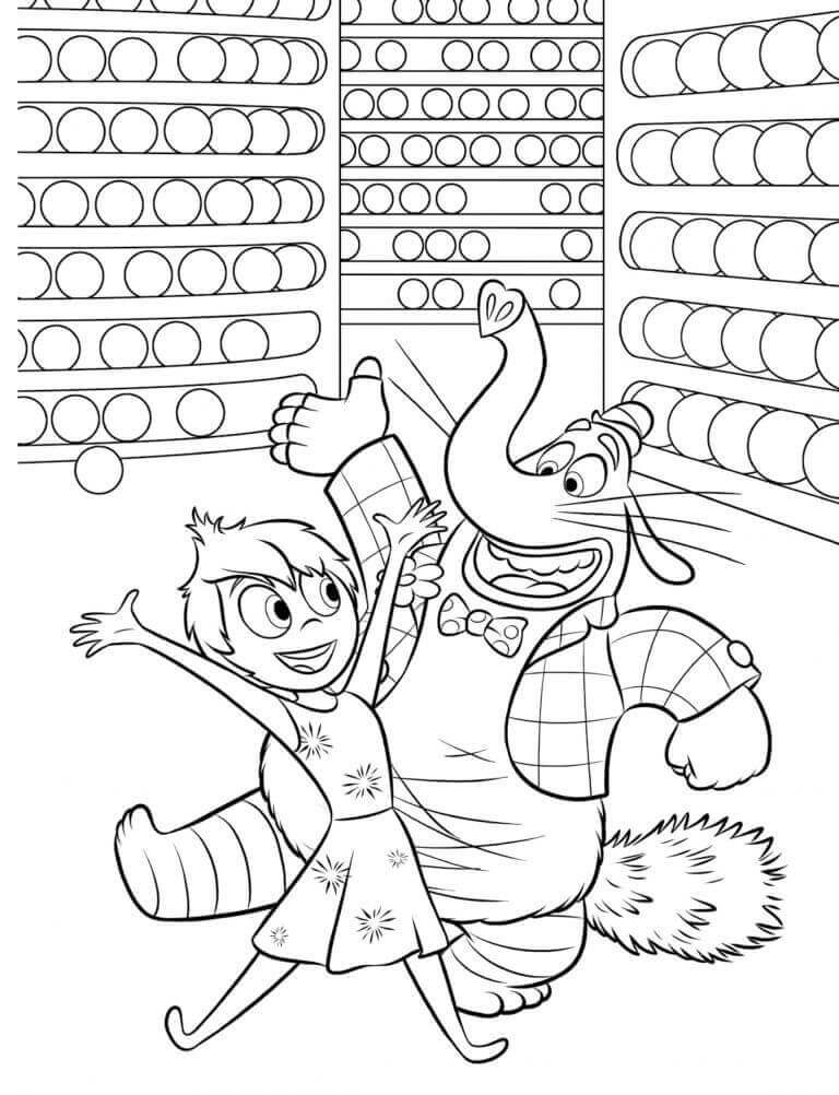 Dibujo de Bing Bong y Joy para Colorear y Imprimir