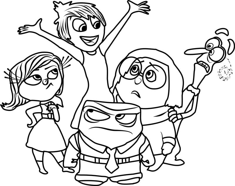 Dibujo de Equipo Inside Out para Colorear y Imprimir