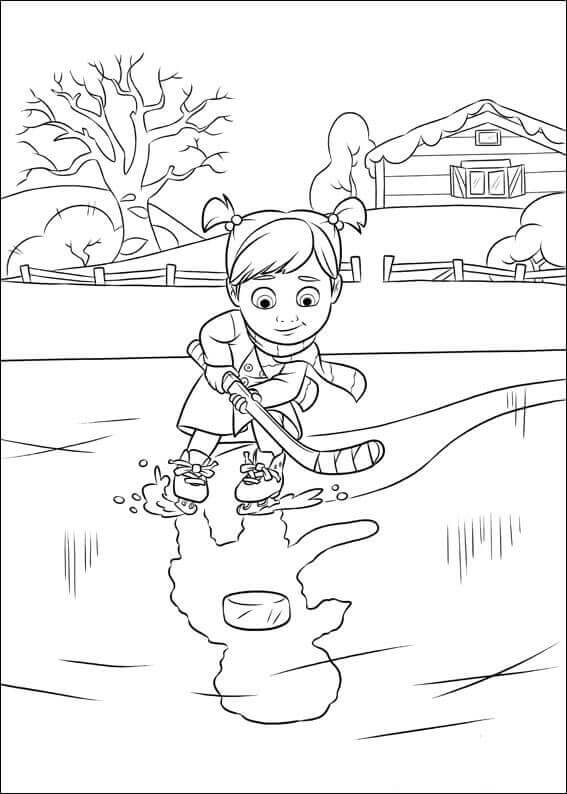 Dibujo de Pequeña Riley de Adentro Hacia Afuera para Colorear y Imprimir