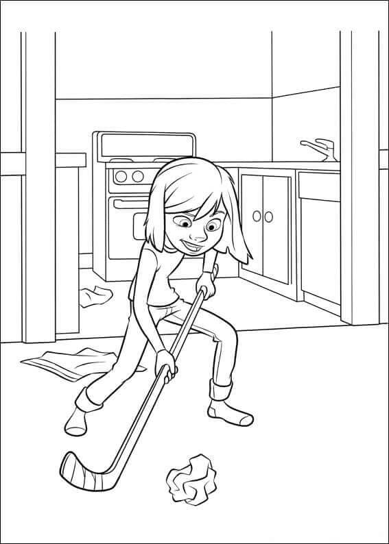 Dibujo de Riley Divirtiéndose para Colorear y Imprimir