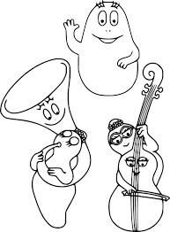 dibujo barbalala y barbalib tocando instrumentos musica para colorear