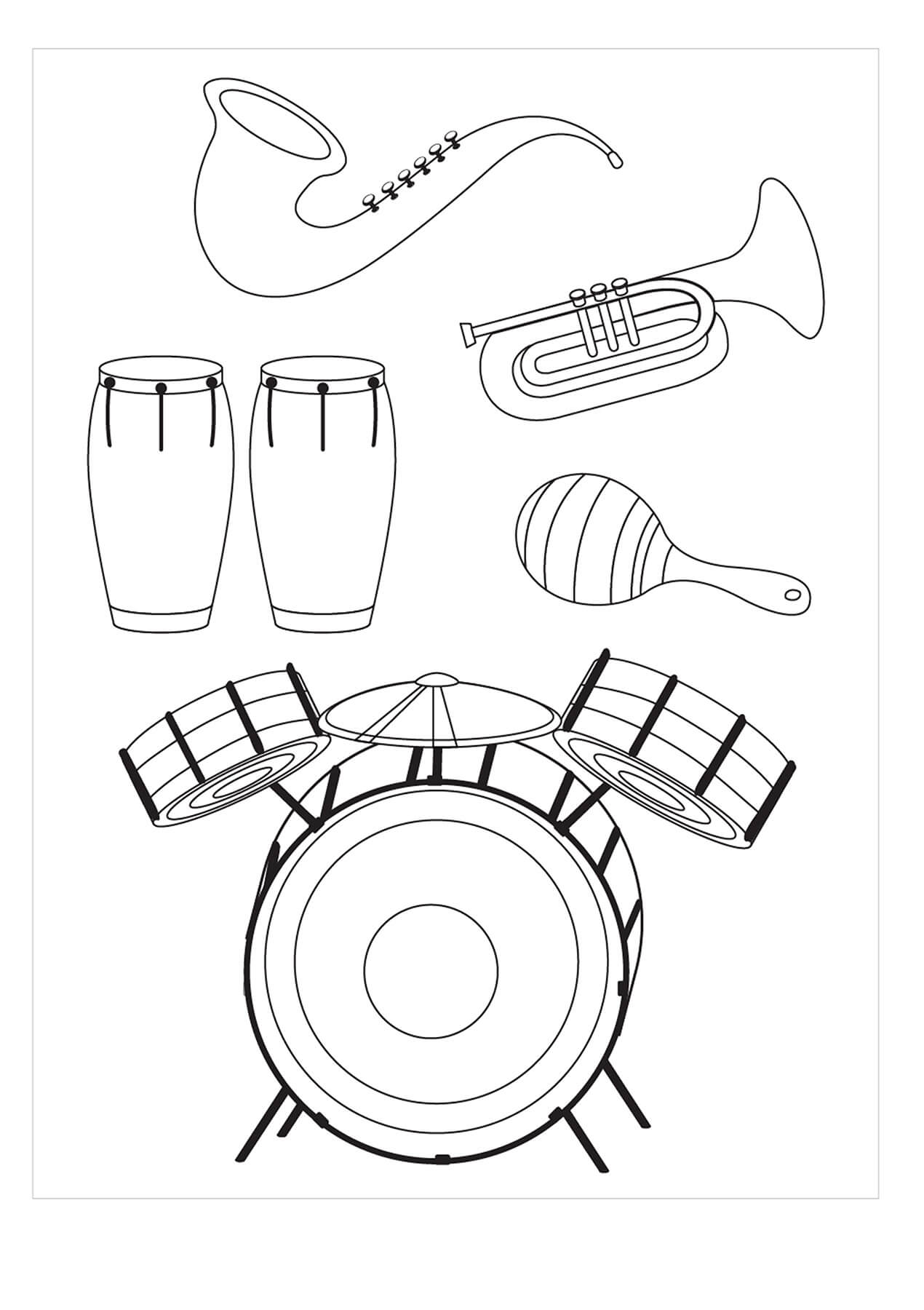 dibujo buen instrumento de musica para colorear