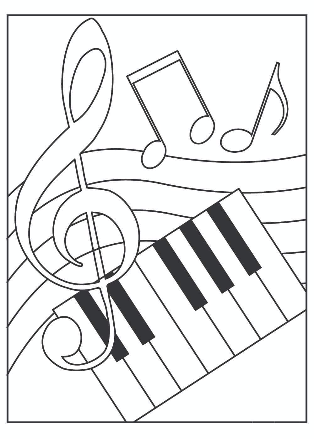 dibujo gran instrumento musical para colorear