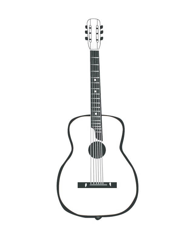 dibujo hermosa guitarra para colorear