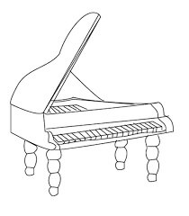 dibujo hermoso piano para colorear