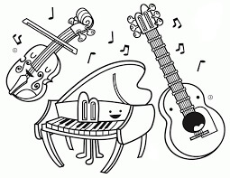 dibujo lindo instrumento de musica para colorear