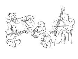 dibujo oso tocando instrumento musical para colorear