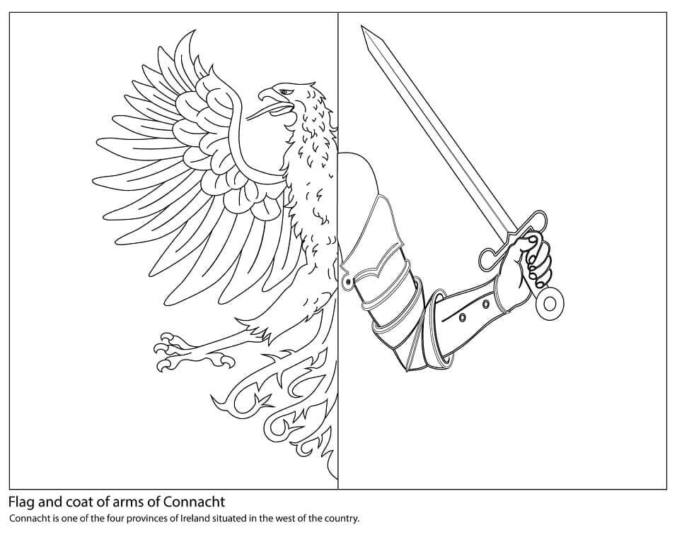 Dibujo de Bandera de Connacht para Colorear y Imprimir