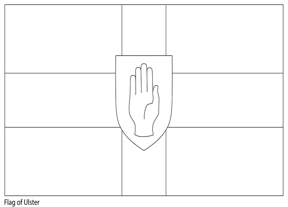 Dibujo de Bandera de Ulster para Colorear y Imprimir