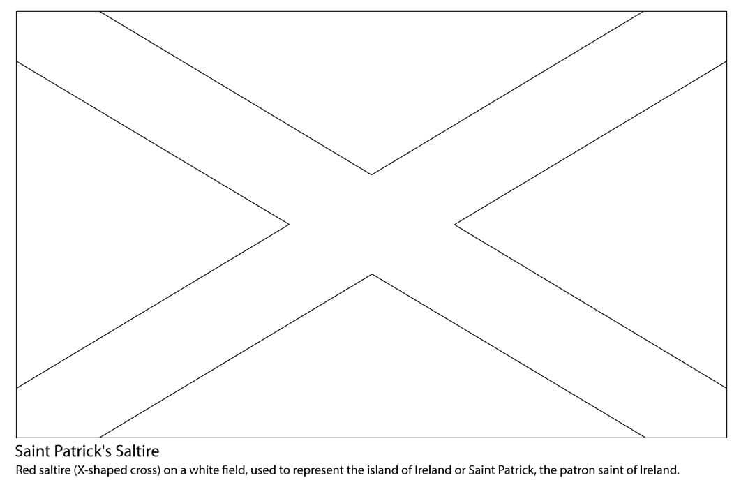Dibujo de Saltire de San Patricio para Colorear y Imprimir