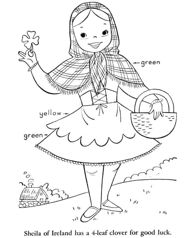 Dibujo de Shelia de Irlanda para Colorear y Imprimir
